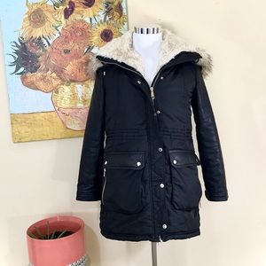 ZARA Black Trafaluc Parka Coat